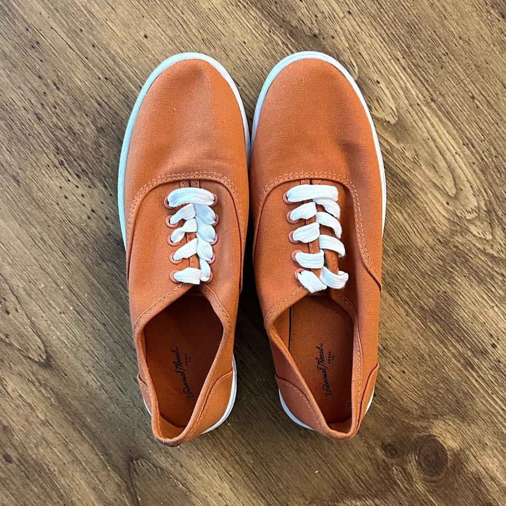 Orange Canvas Sneakers with White Laces